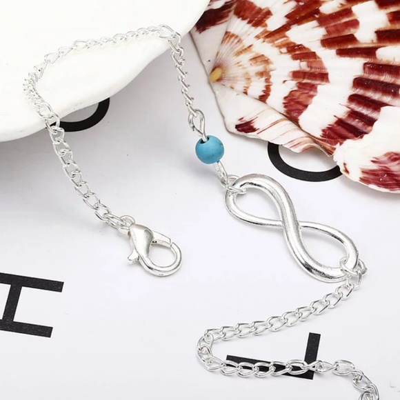 Simple Minimalist Dainty Infinity Anklet - Picture 3 of 5